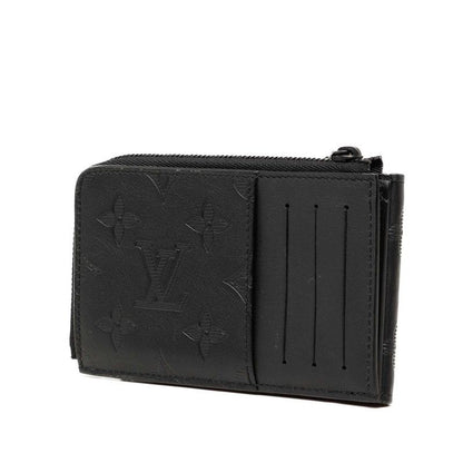 Louis Vuitton Monogram Shadow Hybrid Wallet Bifold Compact Noir Black Leather — view 2