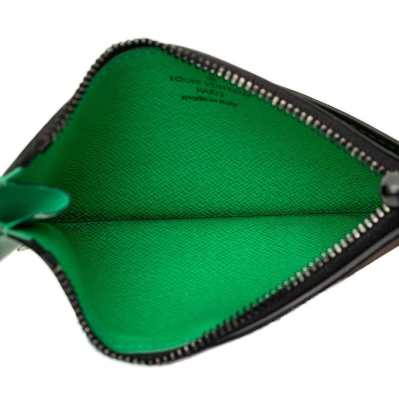 Louis Vuitton Monogram Macassar Coin Card Holder Case Fragment Brown Green — view 4