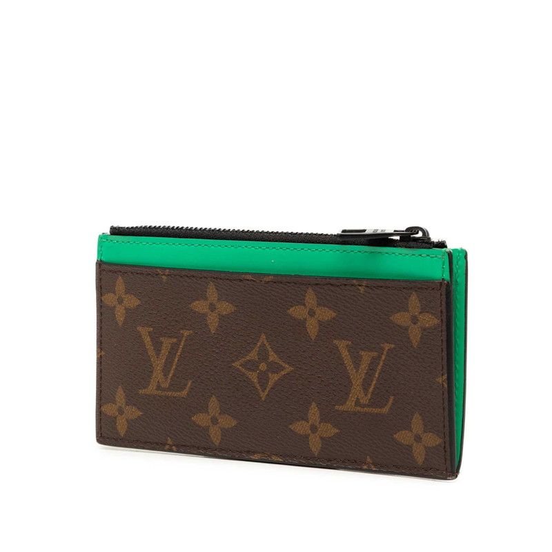Louis Vuitton Monogram Macassar Coin Card Holder Case Fragment Brown Green — view 2