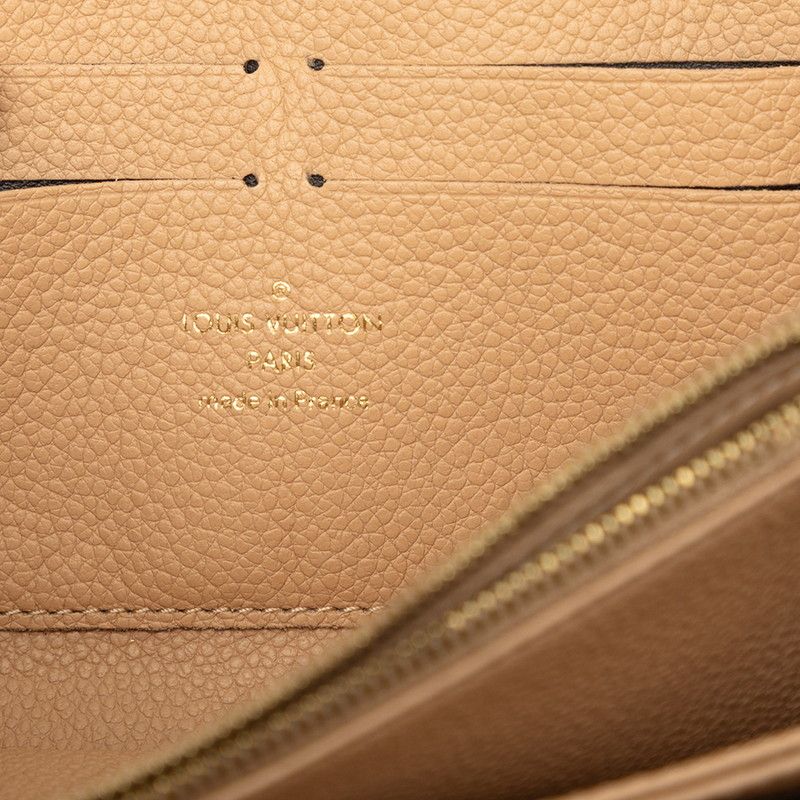 Louis Vuitton Monogram Empreinte Zippy Wallet Zip Around Beige Leather — view 5