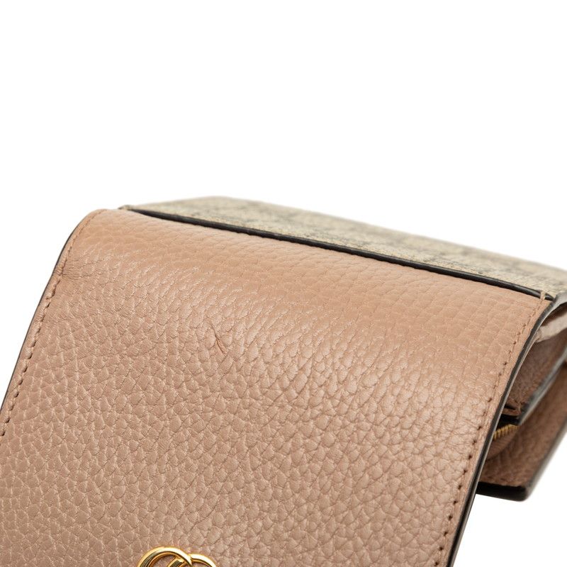 Gucci GG Marmont Supreme Bifold Wallet Beige Leather — view 5