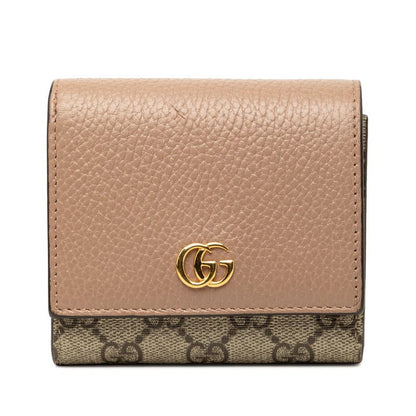 Gucci GG Marmont Supreme Bifold Wallet Beige Leather