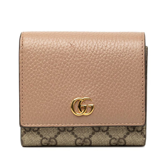 Gucci GG Marmont Supreme Bifold Wallet Beige Leather