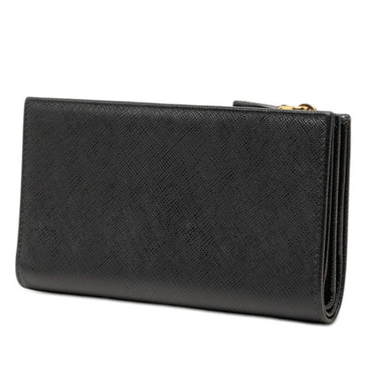 Prada Bifold Wallet Black Pink Saffiano Leather — view 2
