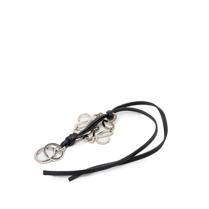 Loewe Anagram Strap Bag Charm Black Silver Leather — view 2