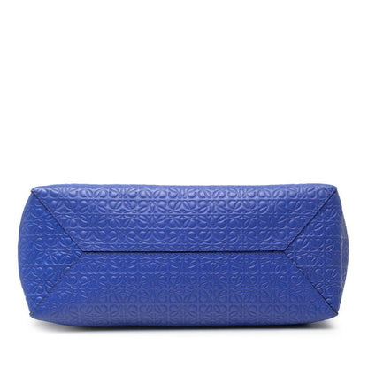 Loewe Repeat Anagram East West Tote Shoulder Bag Blue Leather — view 3