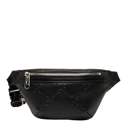 Gucci GG Embossed Belt Bag Black Leather