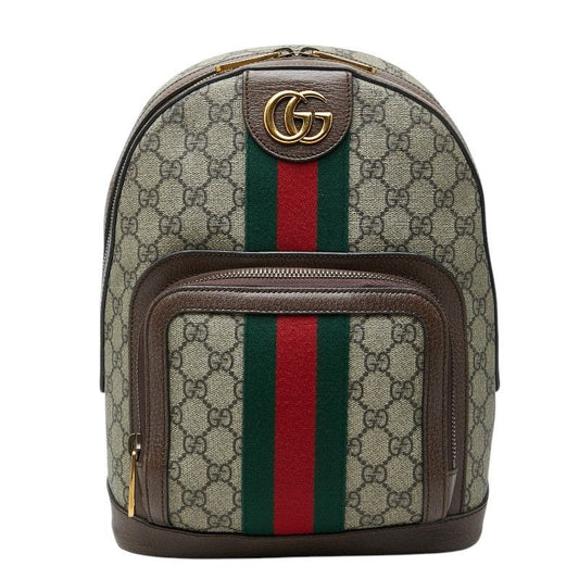 Gucci Ophidia GG Supreme Backpack Beige Brown Leather