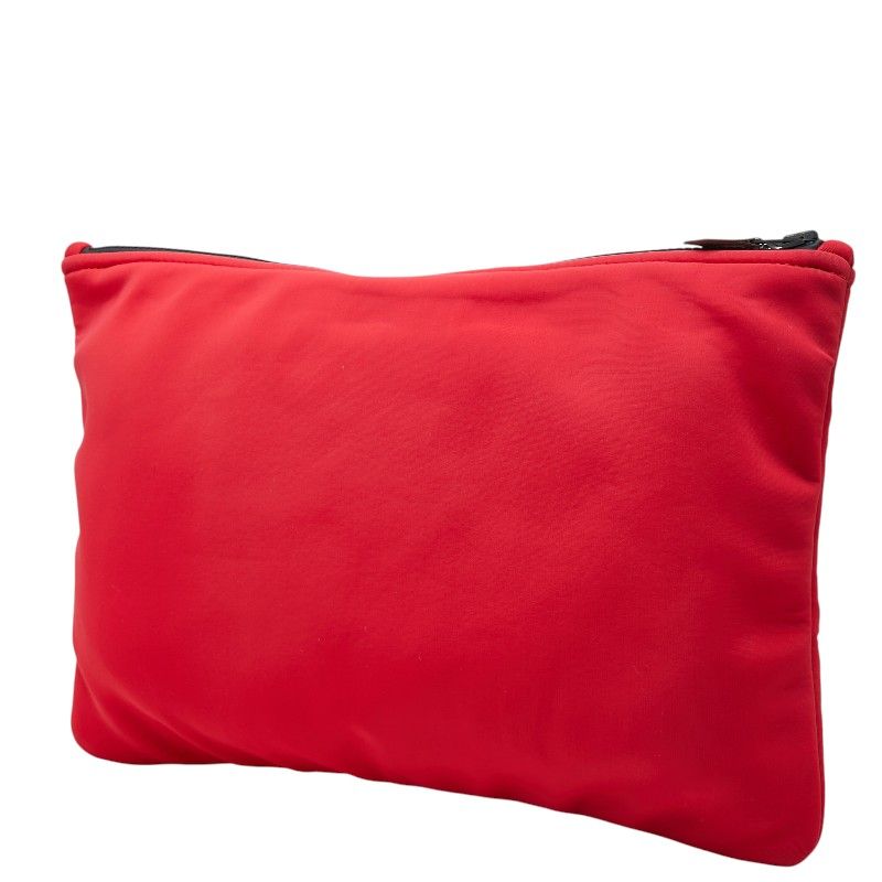 Hermes Neobain GM Pouch Clutch Red White Polyamide Elastane — view 2