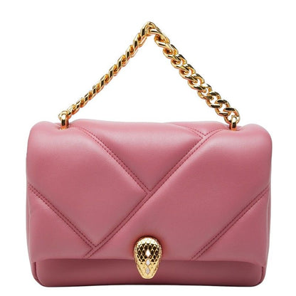 Bvlgari Serpenti Cabochon Chain Handbag Pink Leather