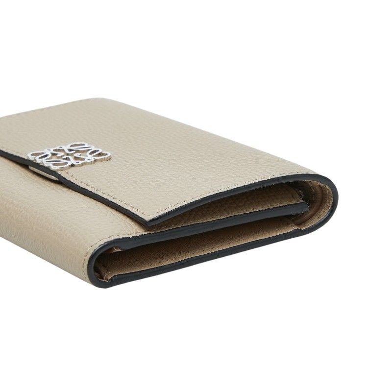 Loewe Anagram Trifold Wallet Beige Leather — view 4
