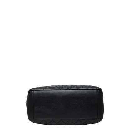 Chanel CC Logo Grand Shopping Tote GST Chain Shoulder Bag Black Caviar Leather — view 3