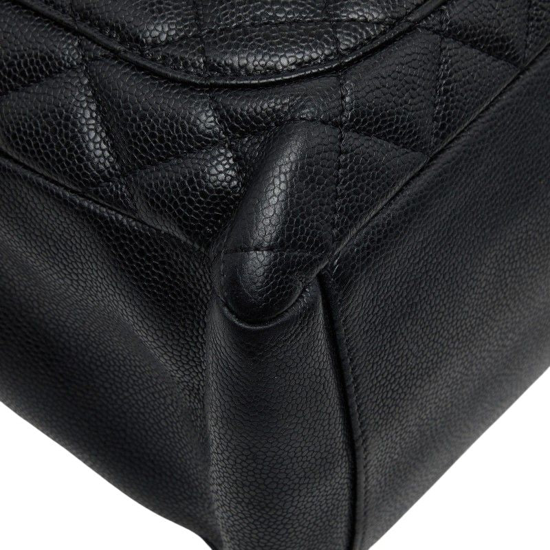 Chanel CC Logo Grand Shopping Tote GST Chain Shoulder Bag Black Caviar Leather — view 7