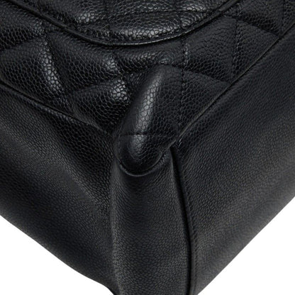 Chanel CC Logo Grand Shopping Tote GST Chain Shoulder Bag Black Caviar Leather — view 7