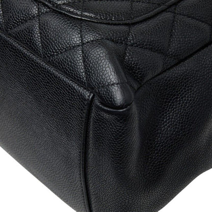 Chanel CC Logo Grand Shopping Tote GST Chain Shoulder Bag Black Caviar Leather — view 6