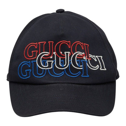 Gucci Logo Baseball Cap M Black Cotton Rayon
