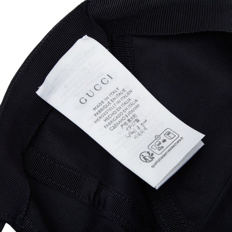 Gucci Logo Baseball Cap M Black Cotton Rayon — view 5
