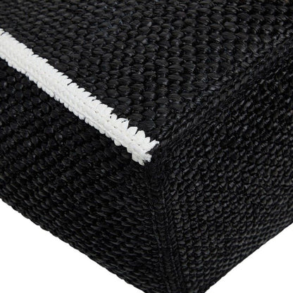 Loewe Font Tote Large Shoulder Bag Black Raffia Calf — view 7