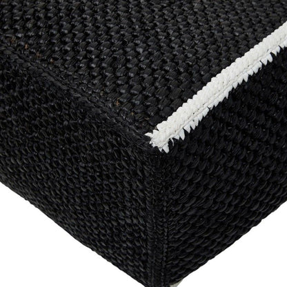 Loewe Font Tote Large Shoulder Bag Black Raffia Calf — view 6