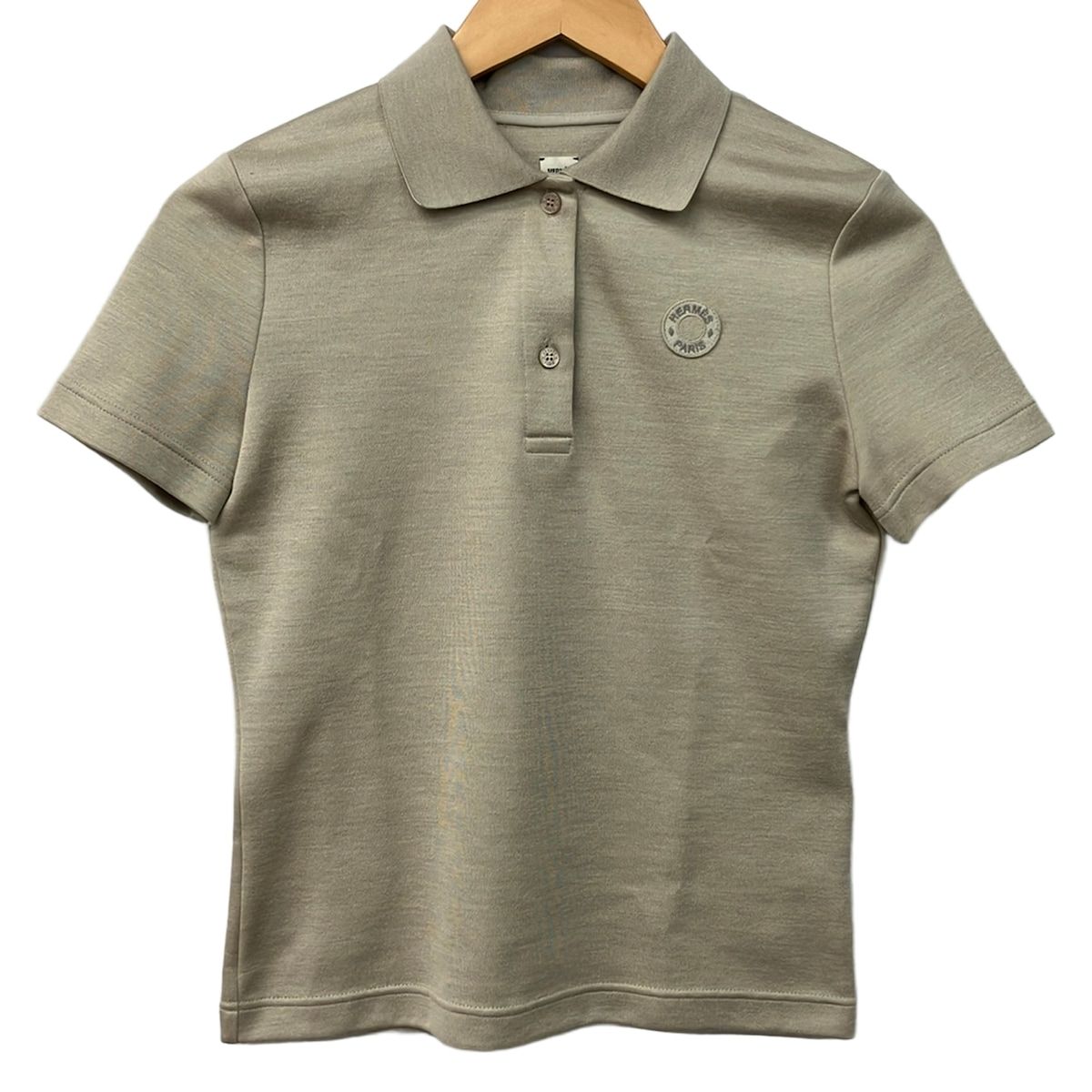 Hermes Short Sleeve Polo Clou de Selle DI Beige