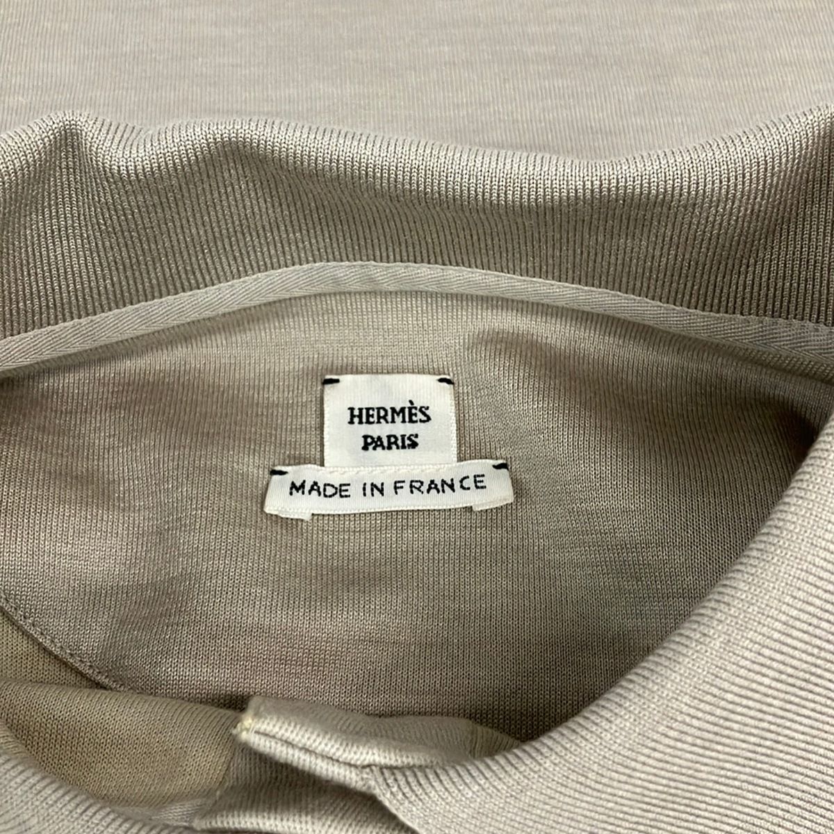 Hermes Short Sleeve Polo Clou de Selle DI Beige — view 3