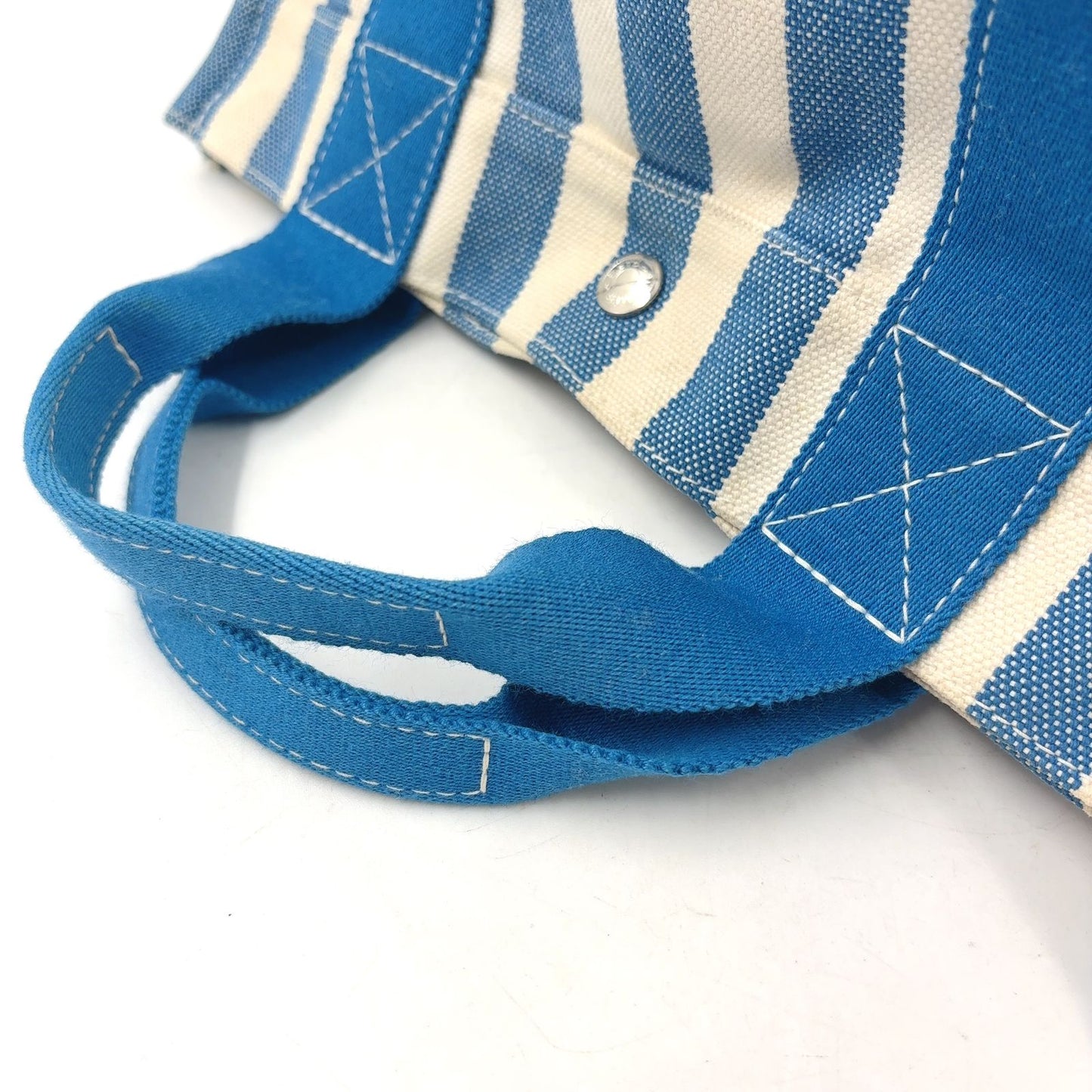 Hermes Cannes PM Canvas Blue White Handbag Silver — view 5