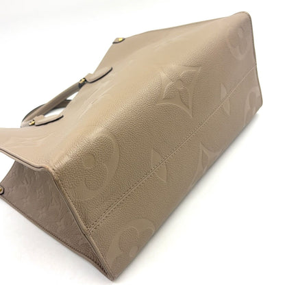 Louis Vuitton On The Go MM 2-Way Gray Leather Beige Tote Gold — view 5
