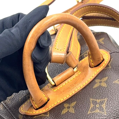 Louis Vuitton Minimontsouris Monogram Leather Brown Backpack Gold — view 5