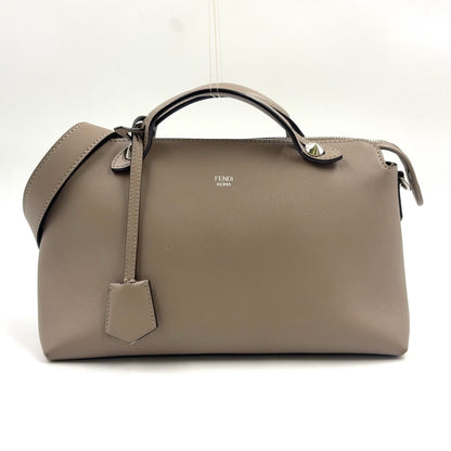 Fendi by the Way 2-Way Shoulder Calf Beige Handbag Silver