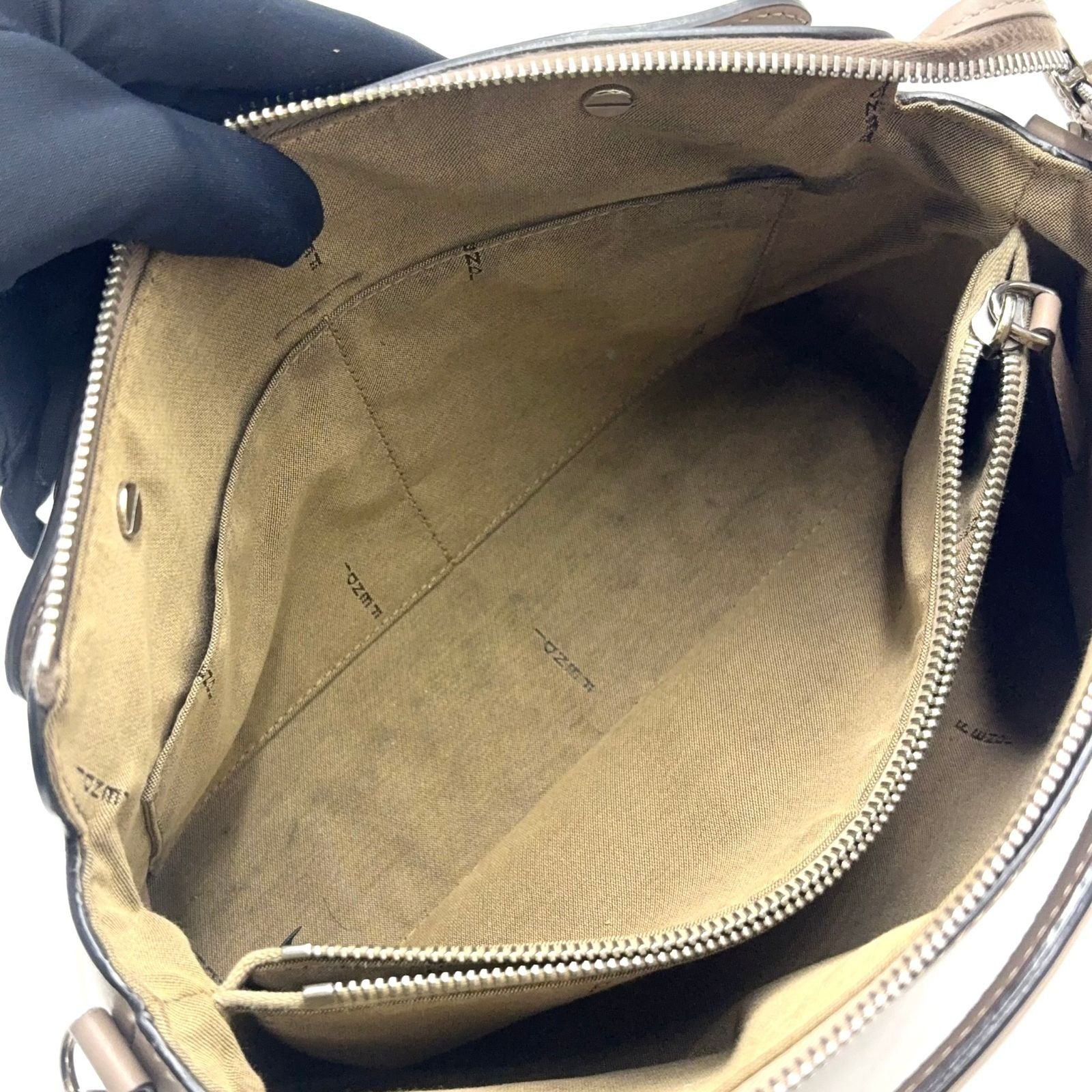 Fendi by the Way 2-Way Shoulder Calf Beige Handbag Silver — view 6