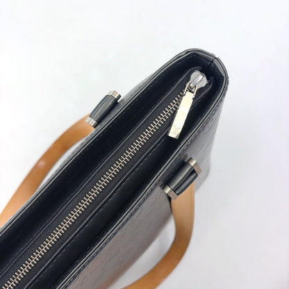 Louis Vuitton Monogram Mat Noir Leather Calf Black Lightbrown Handbag Silver — view 7