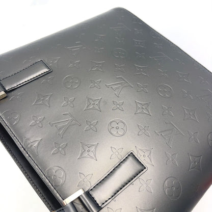 Louis Vuitton Monogram Mat Noir Leather Calf Black Lightbrown Handbag Silver — view 8