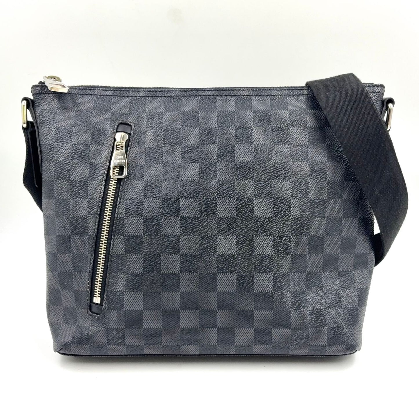 Louis Vuitton Mick PM Damier Graphite Leather Black Shoulder Bag Silver