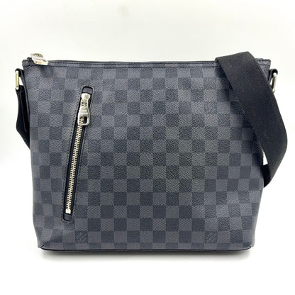 Louis Vuitton Mick PM Damier Graphite Leather Black Shoulder Bag Silver