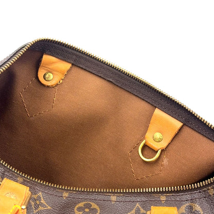 Louis Vuitton Speedy 30 Monogram Leather Brown Handbag Gold — view 6