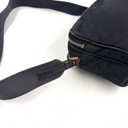Prada Trianglelogo Plate Nylon Black Shoulder Bag Gold — view 7