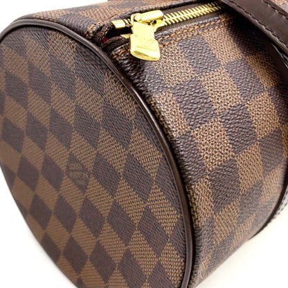 Louis Vuitton Damier Ebene Leather Brown Handbag Gold — view 6