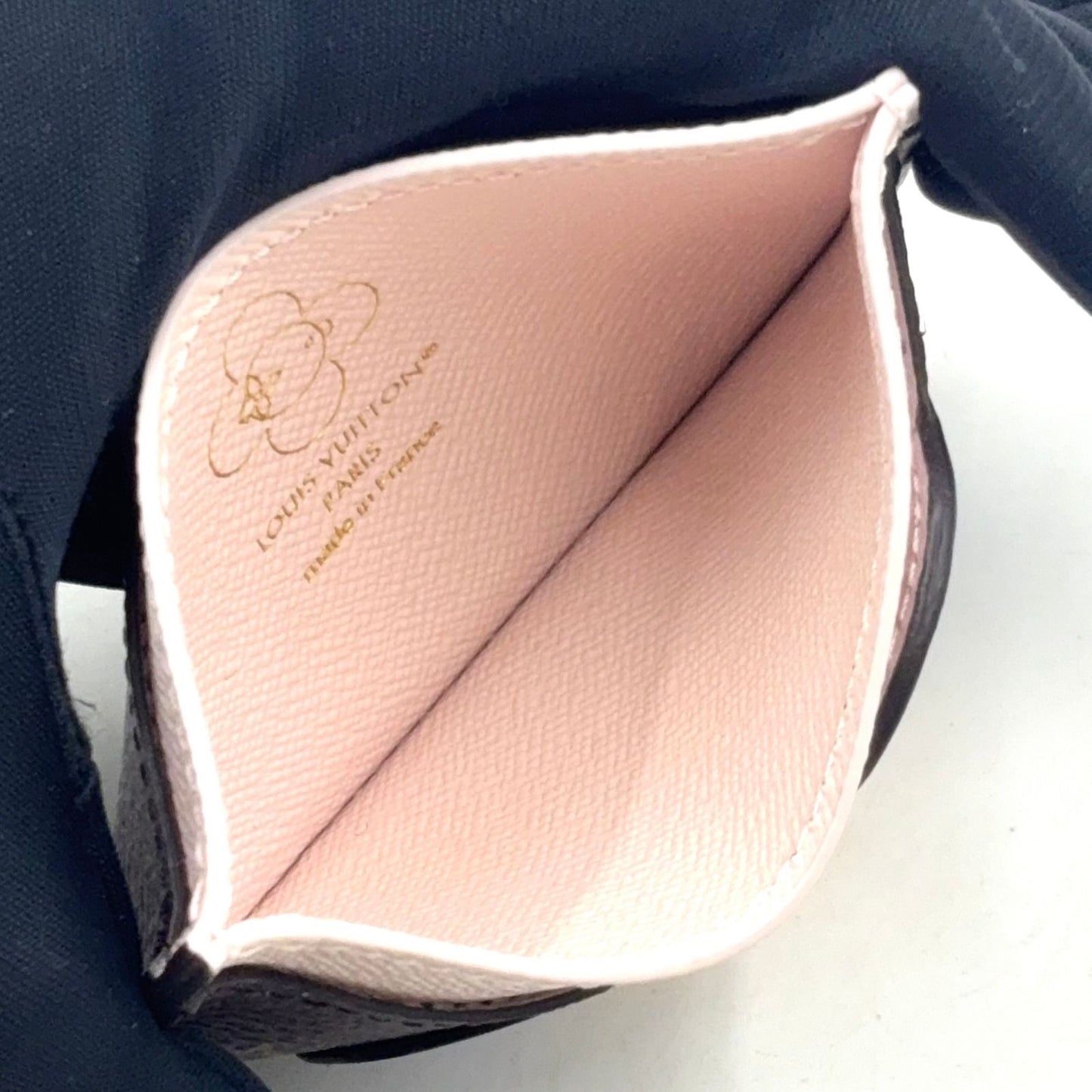Louis Vuitton Card Holder Vivienne Monogram Correspondence Leather Pink Beige — view 3