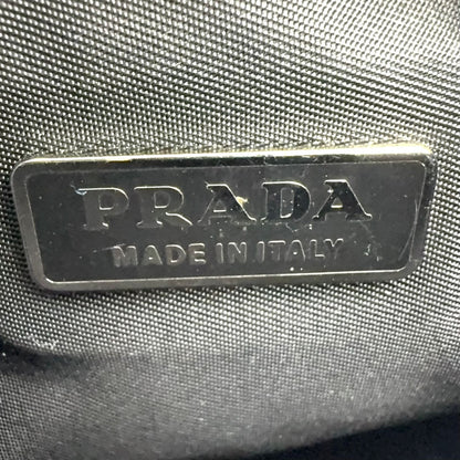 Prada Trianglelogo Plate Tessuto Nylon Pouch Black Handbag Silver — view 4