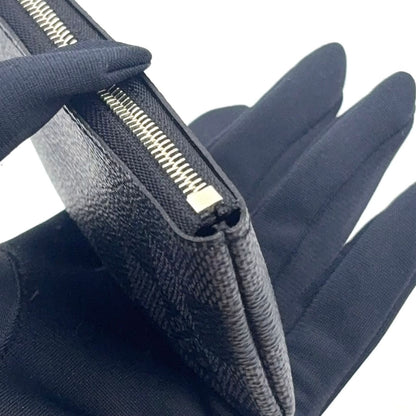 Louis Vuitton Pochette Cles Damier Graphite Leather Black Key Case Silver — view 7