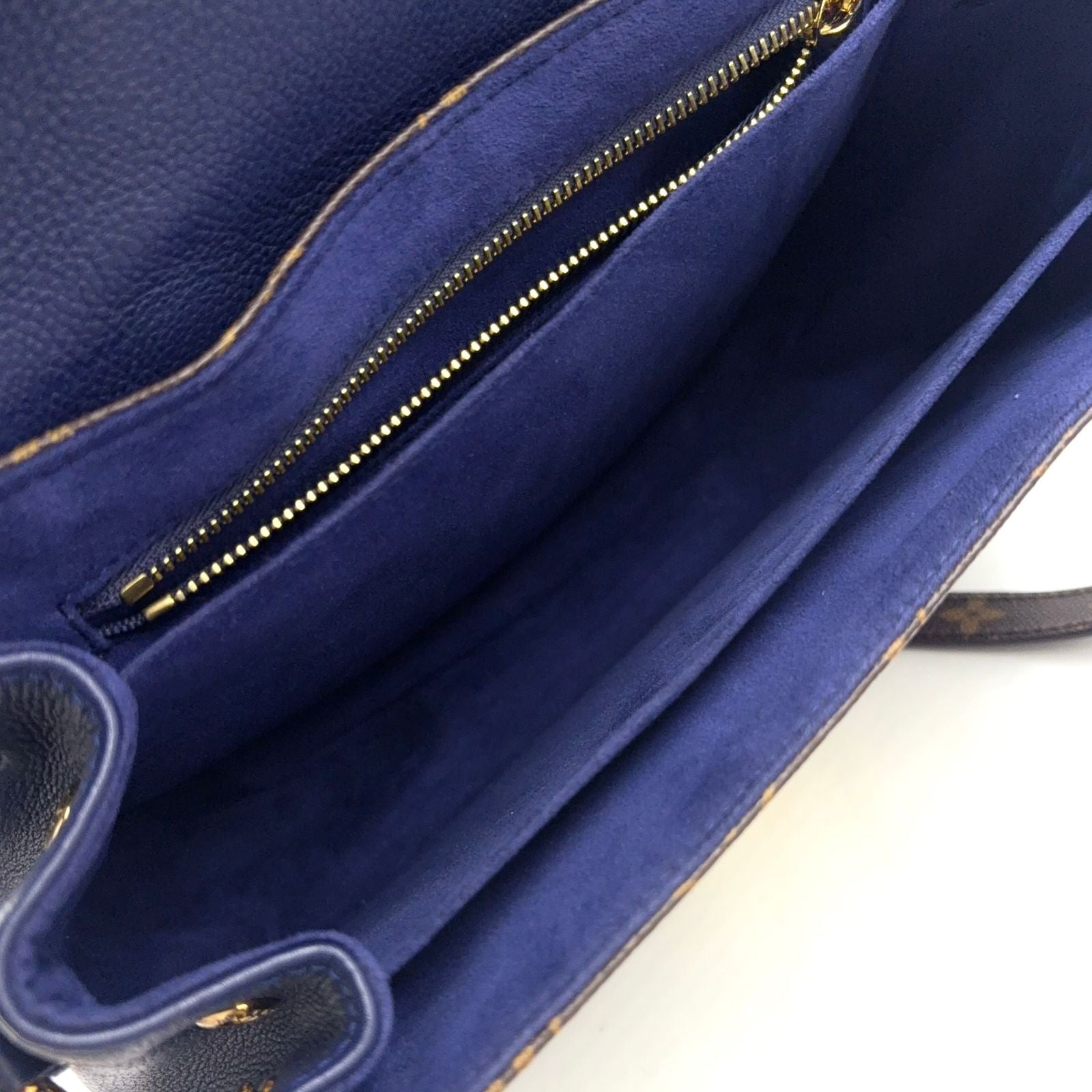 Louis Vuitton Eden MM Monogram 2-Way Shoulder Leather Brown Blue Handbag Gold — view 3