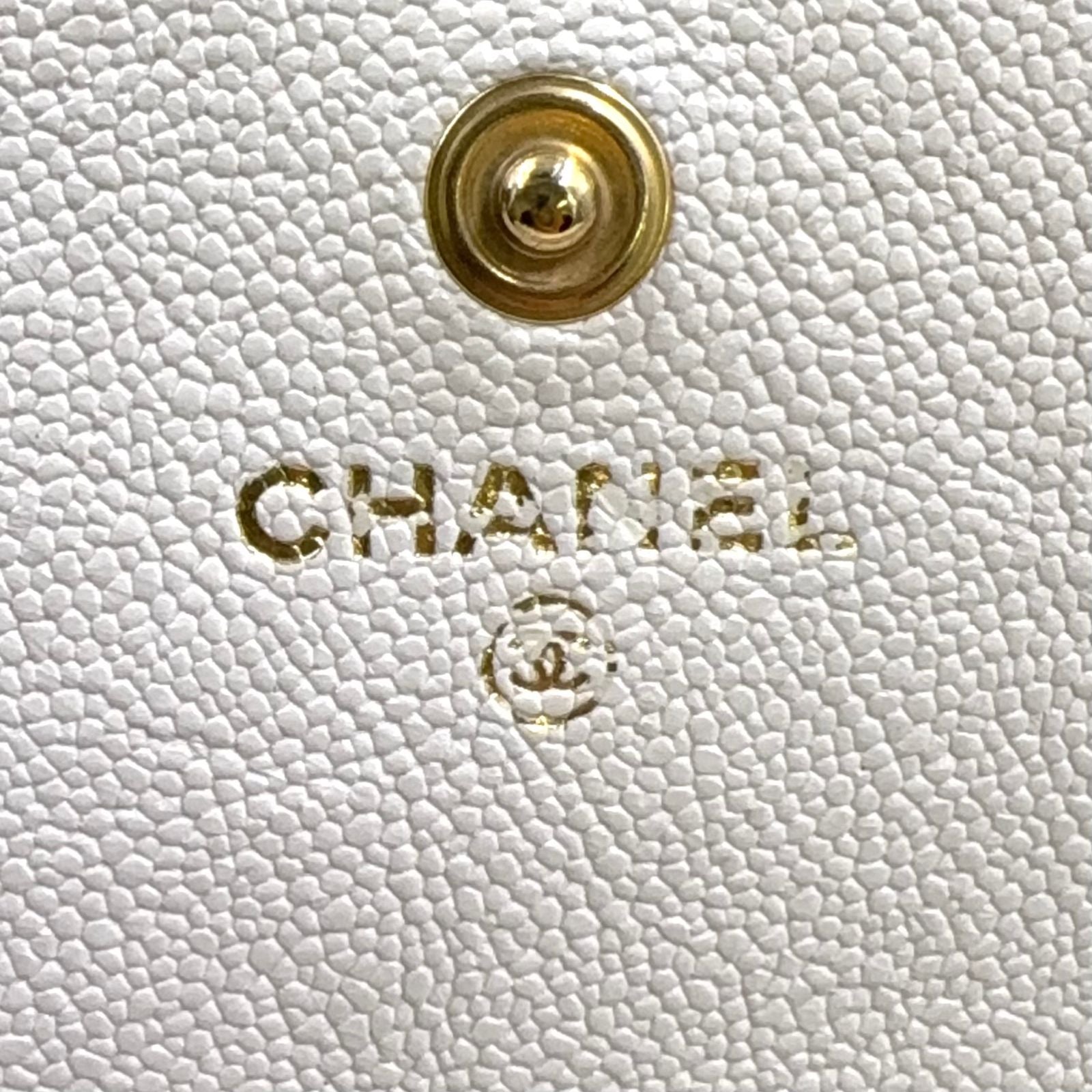 Chanel Boy Stand Caviar Leather Off White Wallet Gold — view 4