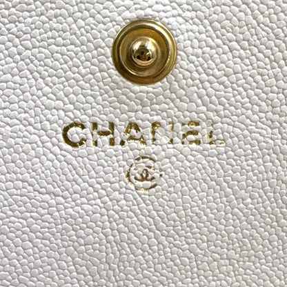 Chanel Boy Stand Caviar Leather Off White Wallet Gold — view 4