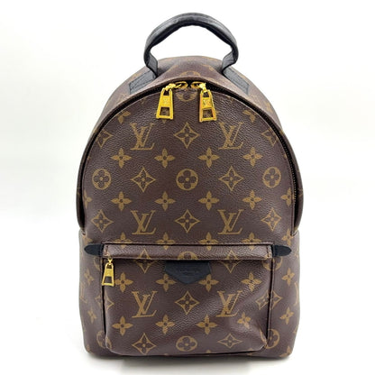 Louis Vuitton Palm Springs PM Monogram Leather Brown Black Backpack Gold