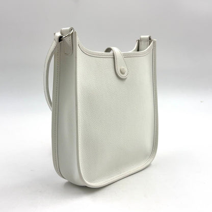 Hermes Evelyne TPM Taurillon Leather White Shoulder Bag Silver — view 2
