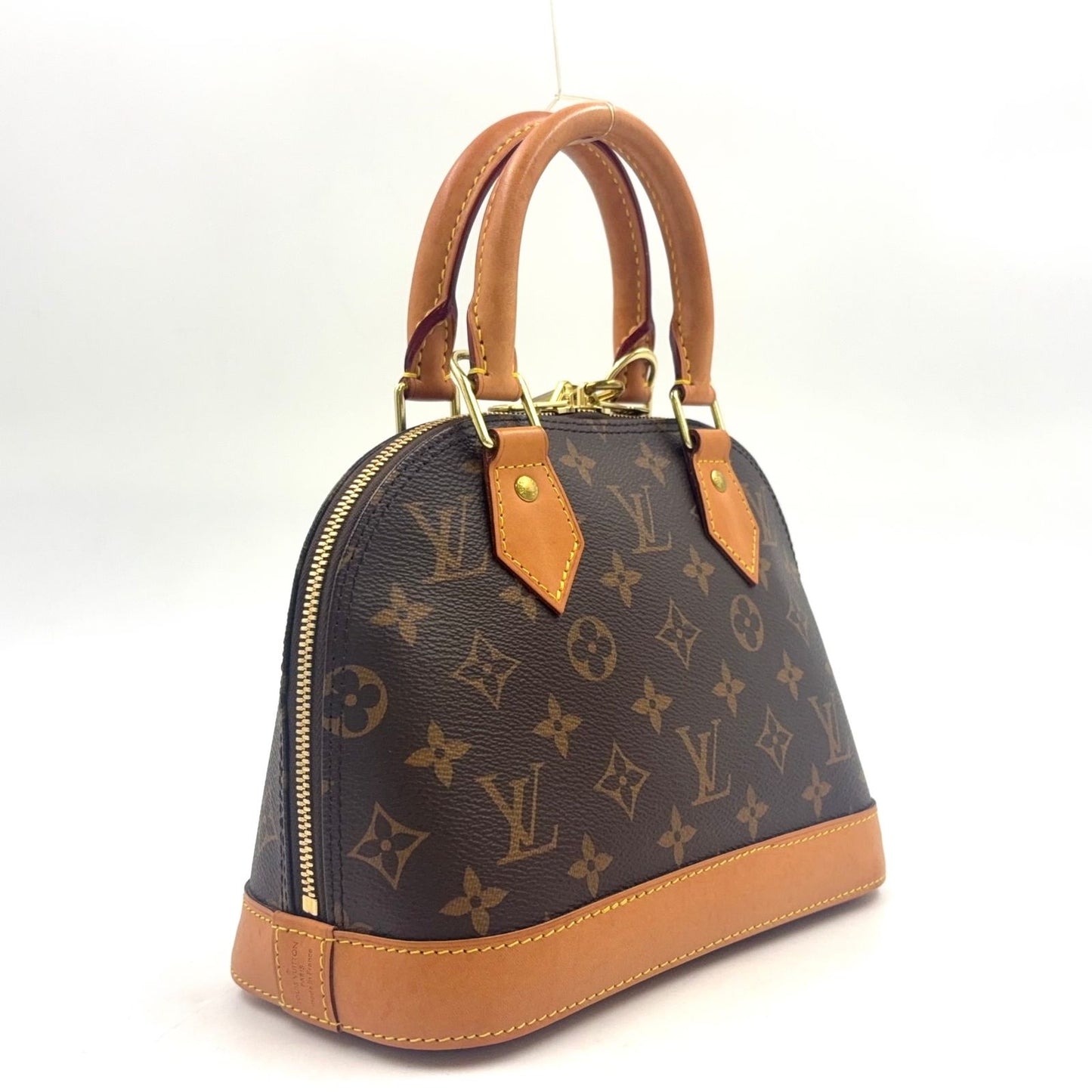 Louis Vuitton Alma BB Monogram Leather Brown Handbag Gold — view 2