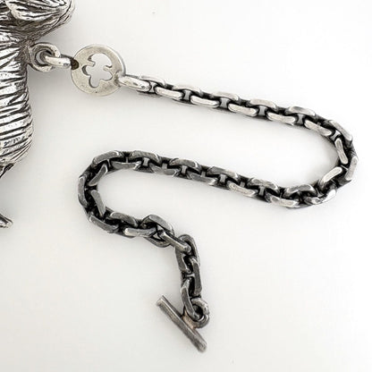 Hermes Charm Key Holder Dachshund Dog 925 Sterling Silver — view 3