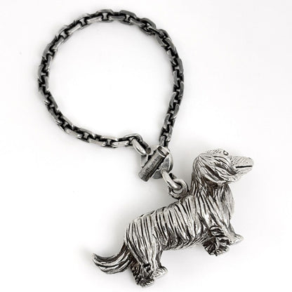 Hermes Charm Key Holder Dachshund Dog 925 Sterling Silver — view 2