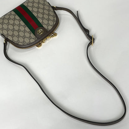 Gucci Shoulder Bag Ophidia GG Double Supreme Brown — view 5