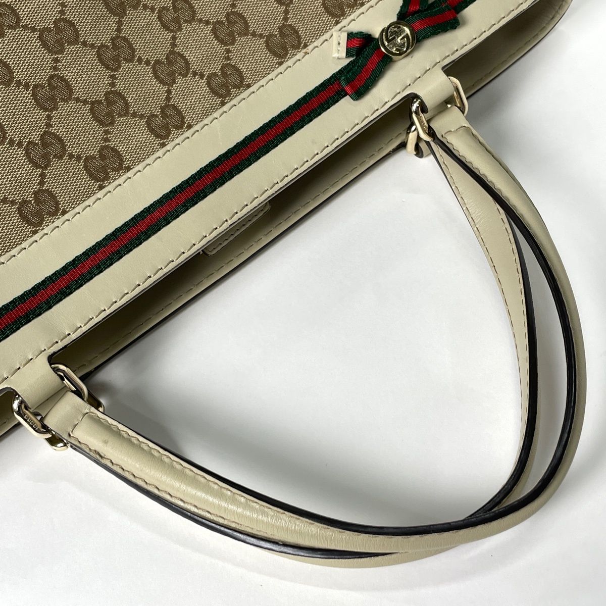 Gucci Tote GG Sherry Line Canvas Beige — view 6